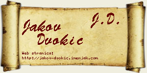 Jakov Dvokić vizit kartica
